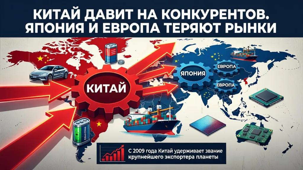 Китай давит на конкурентов. Япония и Европа теряют рынки